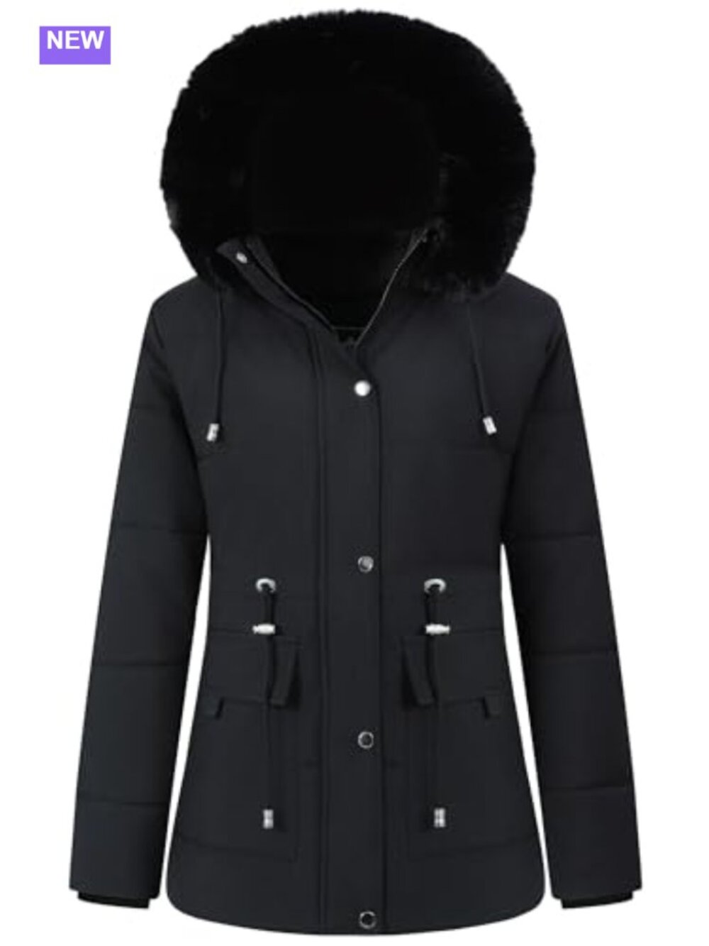 Women's Warm Winter Puffer Coat Thicken Fleece Lined Down Jacket